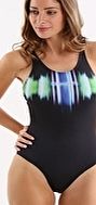 Diana Sunrise Swimsuit - Black and Green