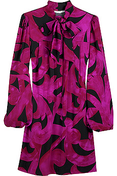 Diane von Furstenberg Atika pussybow neck dress