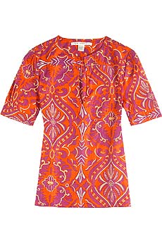 Diane von Furstenberg Tabitha metallic striped top