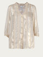 DIANE VON FURSTENBERG TOPS SILVER GOLD 4 US