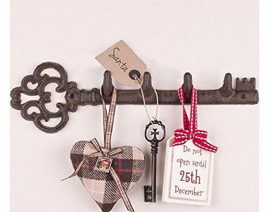 Traditional Cast Iron Wall Key Rack Store 29cm - A brilliant 6th Anniversary Gift!