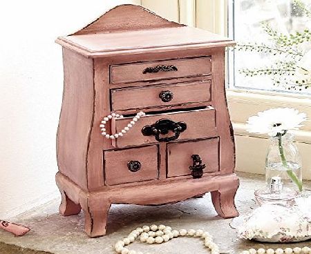 Dibor - French Style Accessories for the Home Vintage Pink Parisian Jewellery Cabinet H31.5 x W20.5 x D11cm (Y248) A great Mothers Day gift idea!