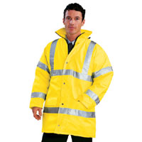 Dickies Hi Vis Safety Motorway Jacket En471 Class 3 and Pr En343 Class 1 Yellow Xxxlarge