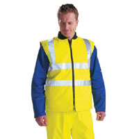 Hi Vis Safety Reversible Bodywarmer En471 Class 2 Yellow Medium