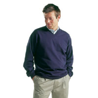 Mens V Neck Sweat Shirt Navy Blue Xxlarge