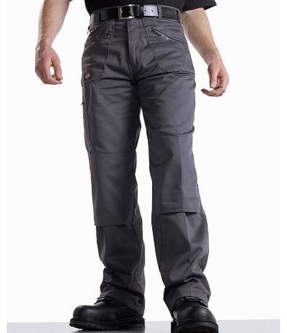 trousers waist redhawk leg regular action grey dickies