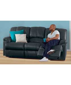 diego Large Fabric Recliner Sofa - Black