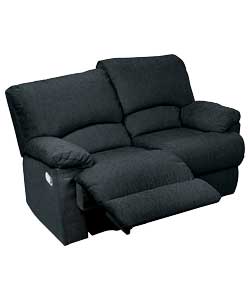 diego Regular Fabric Recliner Sofa - Black