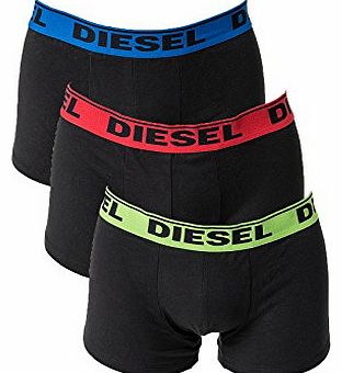 Diesel - Boxer Shorts - Men - Pack of 3 black boxer shorts with coloured waisbands for men - L