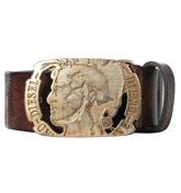Diesel 2-Baxter Brown Leather Push-Through Belt