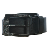 Diesel Ballard Black Leather Buckle Belt