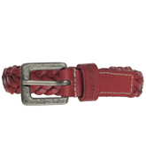 Diesel Berna-Service Dark Red Woven Leather Belt