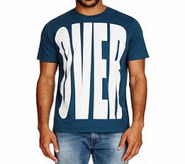 Diesel Big petrol blue pure cotton T-shirt