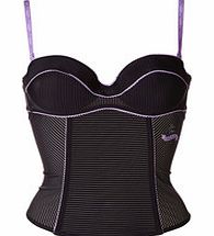 Black and purple bustier