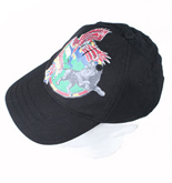 Black Cap with Printed Logo