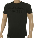 Black Cotton T-Shirt with Black Velour Logo