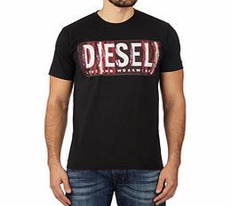 Diesel Black pure cotton logo T-shirt