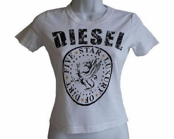 Diesel Bnwt Girls Designer T-Shirt White XL