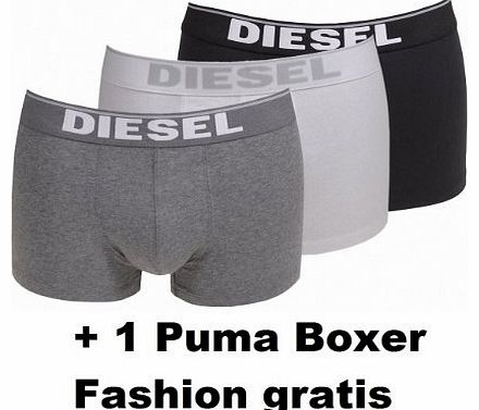 Boxer Shorts Pack of 3 + 1 free Puma Boxer Fashion - Grey/White/Black, S - Pack of 3