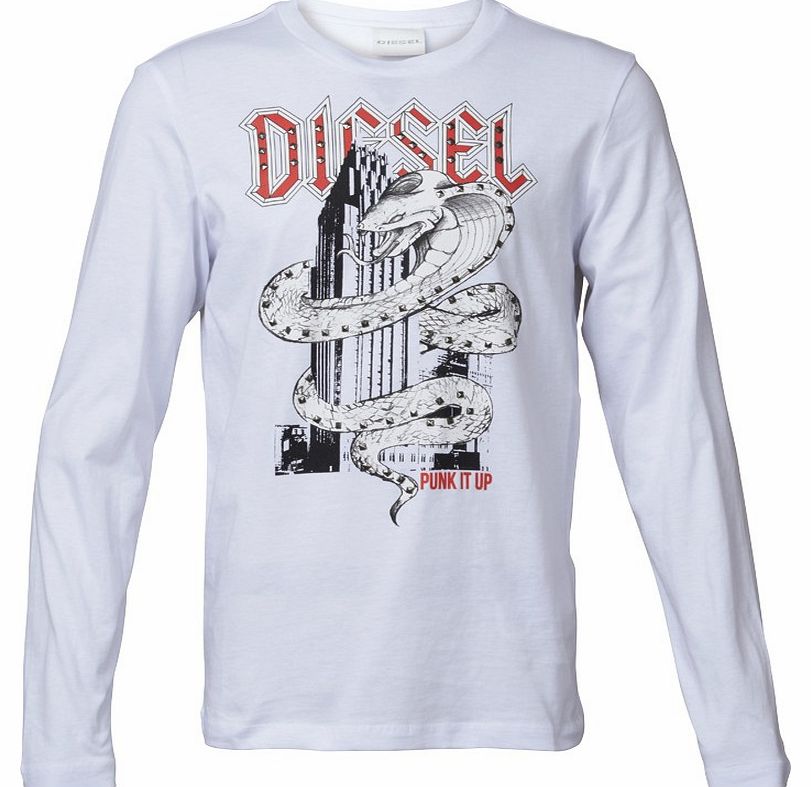 Diesel Boys Toront Maglietta T-Shirt K100 Bianco