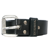 Diesel Brent Black Extra Tough Leather Buckle Belt