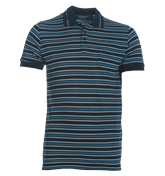 But Navy and Blue Stripe Pique Polo Shirt