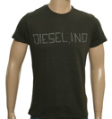 Diesel Charcoal T-Shirt with Light Grey Printed Logo