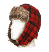 Diesel Czar Red and Black Check Trapper Hat