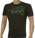 Dark Green Cotton T-Shirt with Green Kind Industry - Diesel From 1978 Logo