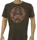 Diesel Dark Grey Cotton T-Shirt with Pink Only The Brave - Diesel 1978 Velour Logo