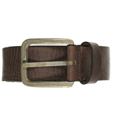 Dim-Service Dark Brown Leather Buckle Belt