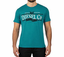 Diesel Electric blue and white cotton T-shirt
