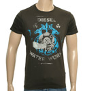 Diesel Faded Black T-Shirt with Printed Design
