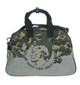 Diesel Fonzie Camo Grey Travel Satchel