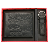 Gift Box Male Work Black Wallet and