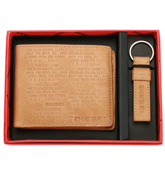 Diesel Gift Box Male Work Brown Wallet and