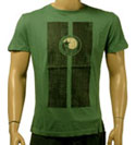 Green Short Sleeve Cotton T-Shirt With Black & Cream Logo
