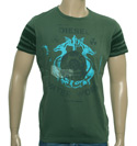 Green T-Shirt with Printed Design