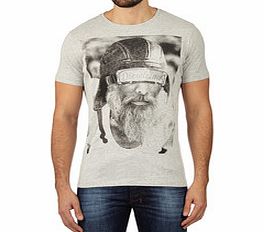 Diesel Grey and black pure cotton face T-shirt