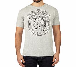 Diesel Grey and black pure cotton logo T-shirt