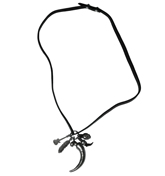 Diesel Jancios Leather Charm Necklace