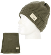 Diesel Keller Green Hat and Scarf Set