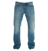 Larkee 8QT Mid Blue Straight Leg Jeans -