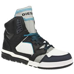 Diesel Male Im Pression Mid Leather Upper ?40 plus in White and Black