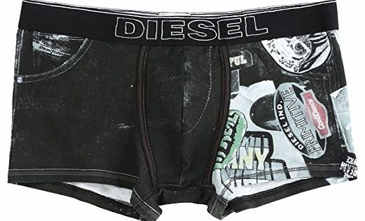 Diesel Men Boxer Shorts Trunk Men Pant Damien Allover Print - Black: : Large
