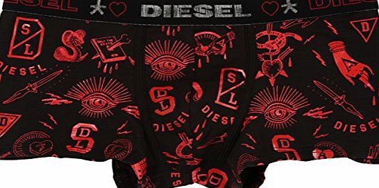 Diesel Men Boxer Shorts UMBX Damien Boxer Shorts gift with Print - Black: : X-Large