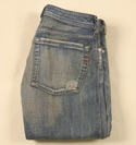 Mens Antique Denim Frayed Button Fly Bootleg Jeans 34 Leg