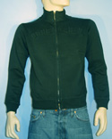 Mens Black High Neck Full Zip Sweatshirt