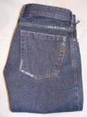 Mens Dark Blue Button Fly Bootleg Jeans 34 Leg