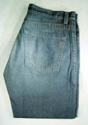 Mens Dark Blue Button Fly Jeans 32 Leg